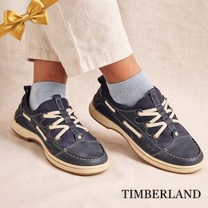 Timberland Navy Leather Comfort Boat Shoes 9.5 M